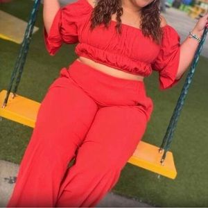 RED TWO PIECE MATCHING SET